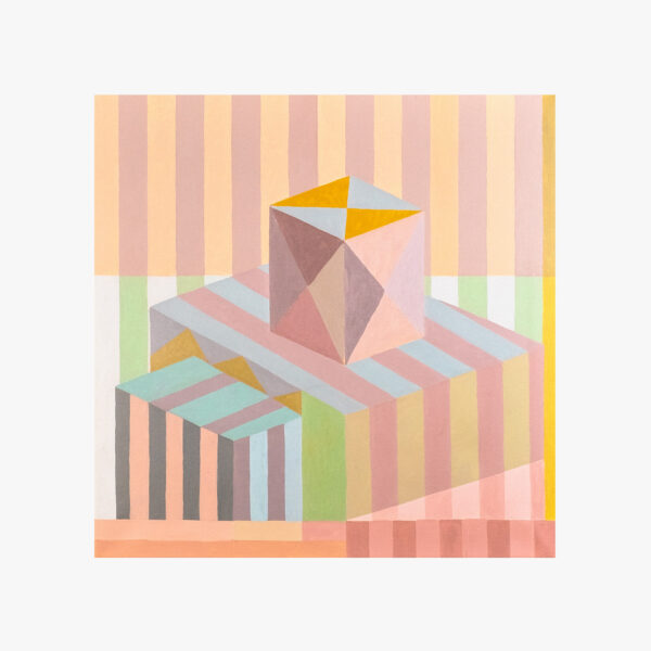 geometric work in mixed techniques in pastel colours