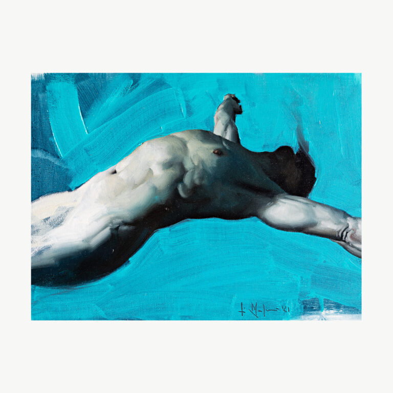 nudo artistico sfondo blu