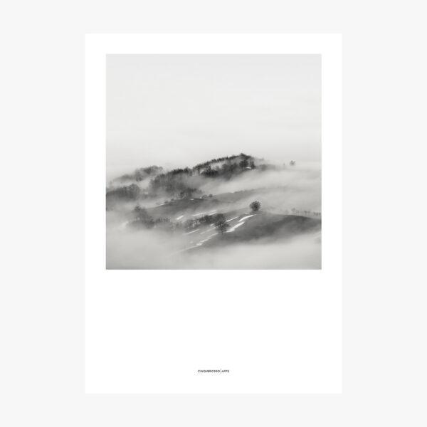 poster photography foggy hills
